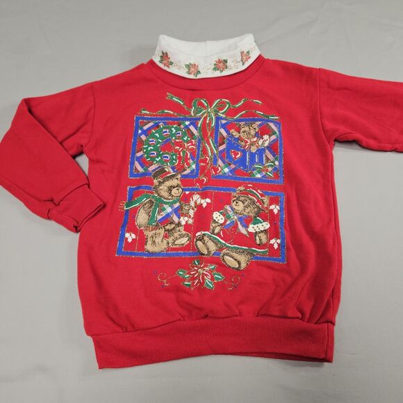 Vintage Nutcracker Christmas Teddy Bears Sweatshirt Turtleneck Youth Medium 5/6 - Picture 1 of 8